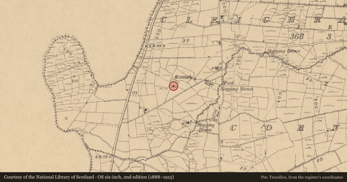 Ordnance Survey six-inch map, 2nd edition (1888–1915) covering the location of Ringfort - rath, Cleighran More, County Leitrim, with a pin at the register's coordinates