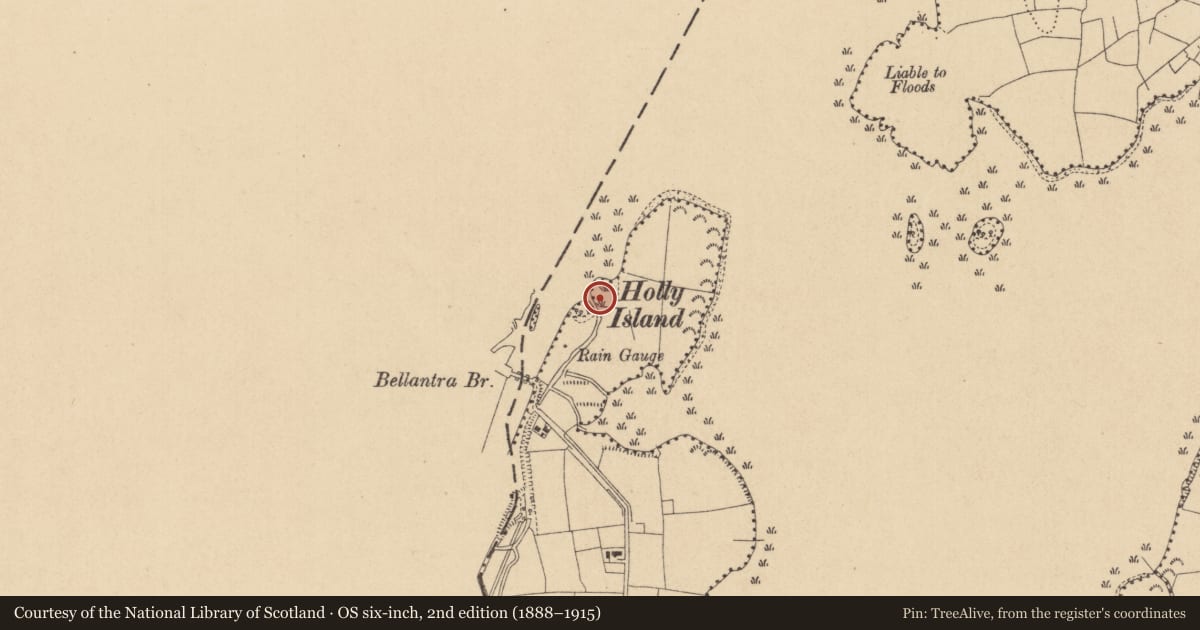 Ordnance Survey six-inch map, 2nd edition (1888–1915) covering the location of Crannog, Mahanagh, County Leitrim, with a pin at the register's coordinates