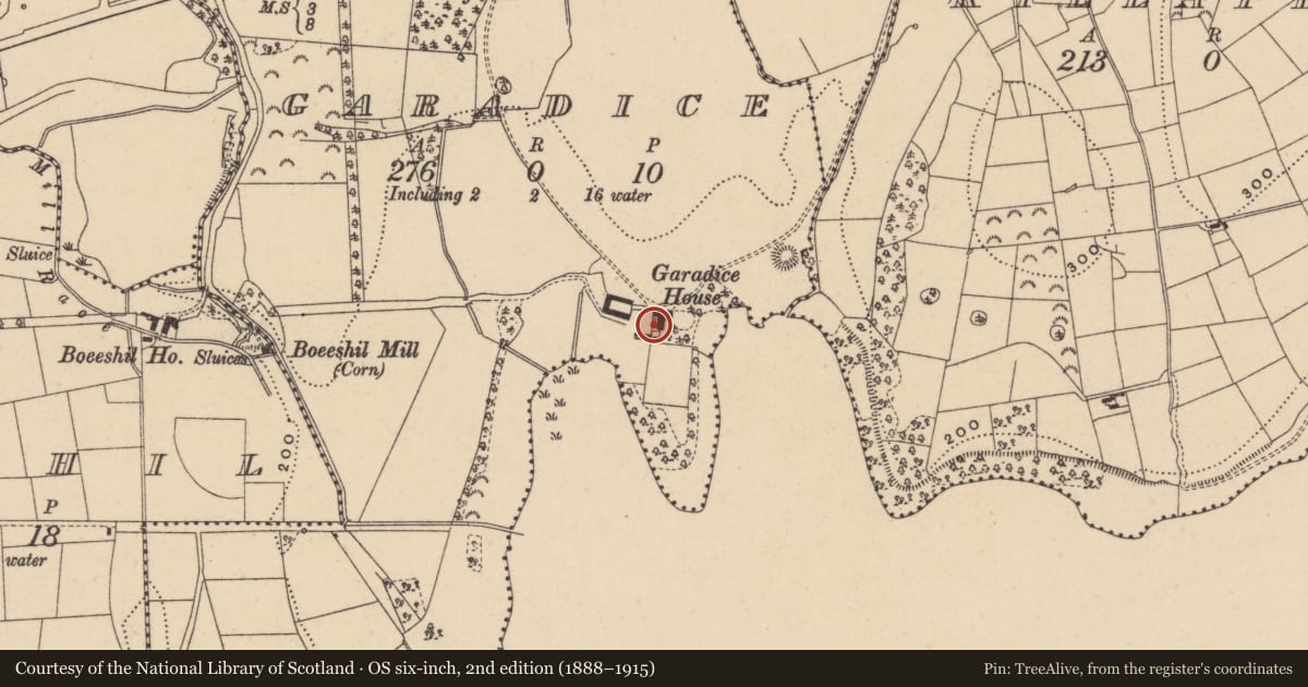 Ordnance Survey six-inch map, 2nd edition (1888–1915) covering the location of House - 17th century, Garadice, County Leitrim, with a pin at the register's coordinates