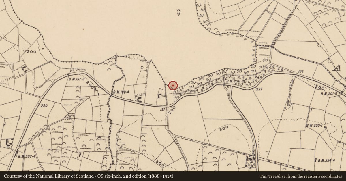 Ordnance Survey six-inch map, 2nd edition (1888–1915) covering the location of Crannog, Garadice Lough, County Leitrim, with a pin at the register's coordinates