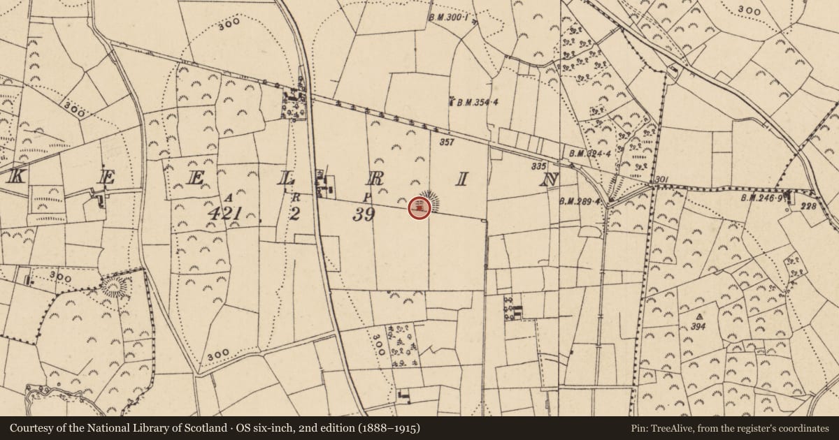 Ordnance Survey six-inch map, 2nd edition (1888–1915) covering the location of Ringfort - rath, Keelrin, County Leitrim, with a pin at the register's coordinates