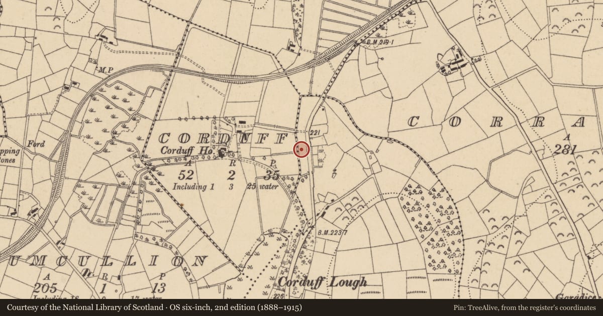 Ordnance Survey six-inch map, 2nd edition (1888–1915) covering the location of Ringfort - rath, Garadice, County Leitrim, with a pin at the register's coordinates