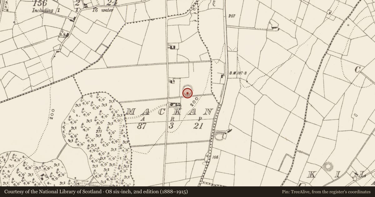 Ordnance Survey six-inch map, 2nd edition (1888–1915) covering the location of Ringfort - rath, MacKan, County Leitrim, with a pin at the register's coordinates
