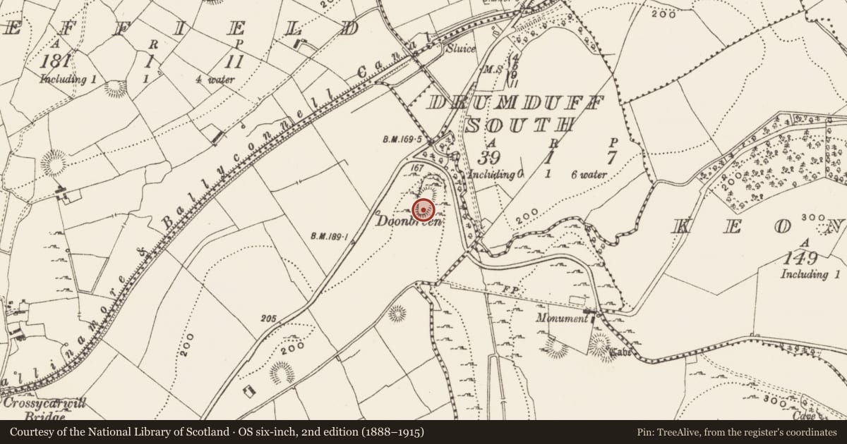 Ordnance Survey six-inch map, 2nd edition (1888–1915) covering the location of Promontory fort - inland, Ballinwing, County Leitrim, with a pin at the register's coordinates