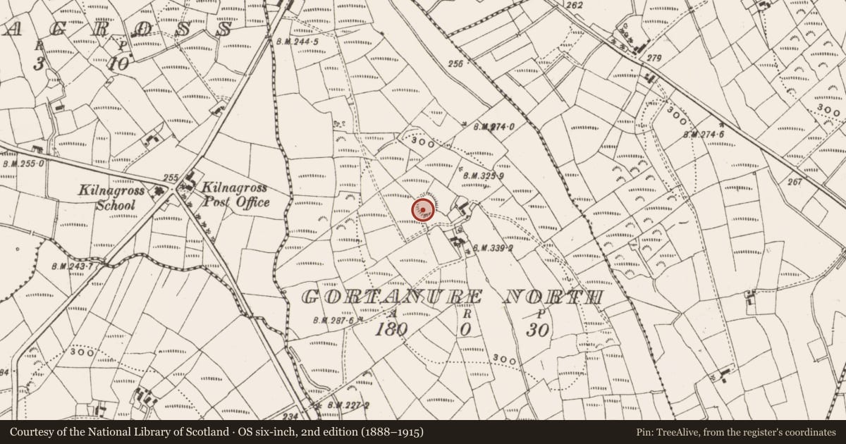 Ordnance Survey six-inch map, 2nd edition (1888–1915) covering the location of Ringfort - rath, Gortanure North, County Leitrim, with a pin at the register's coordinates
