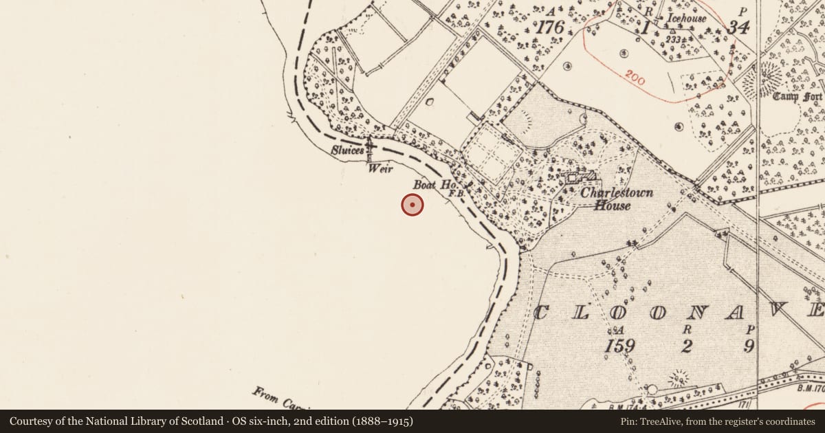 Ordnance Survey six-inch map, 2nd edition (1888–1915) covering the location of Church, Jamestown, County Leitrim, with a pin at the register's coordinates