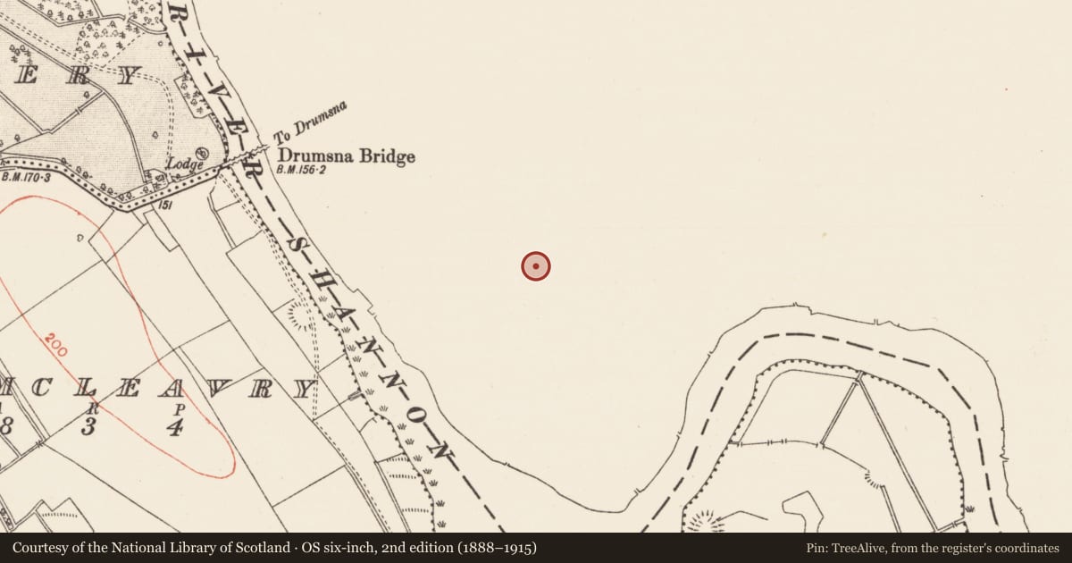 Ordnance Survey six-inch map, 2nd edition (1888–1915) covering the location of Ringfort - rath, Drumsna, County Leitrim, with a pin at the register's coordinates