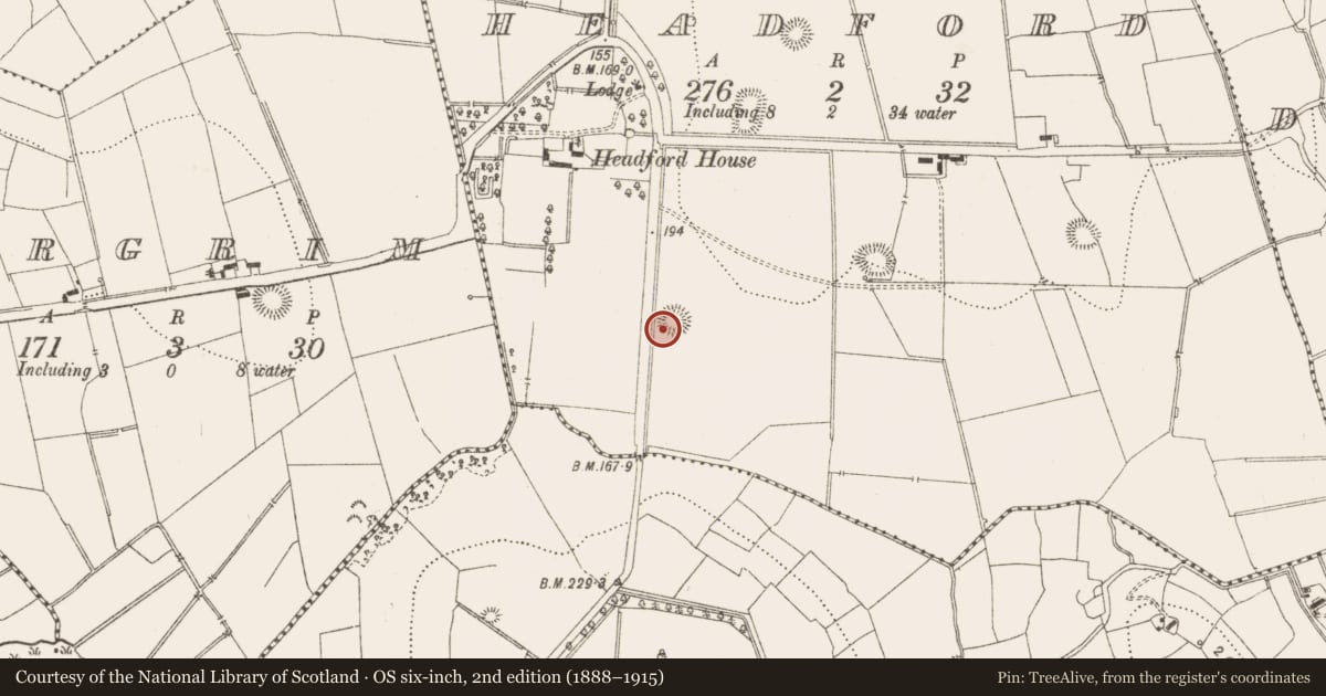 Ordnance Survey six-inch map, 2nd edition (1888–1915) covering the location of Ringfort - rath, Headford, County Leitrim, with a pin at the register's coordinates