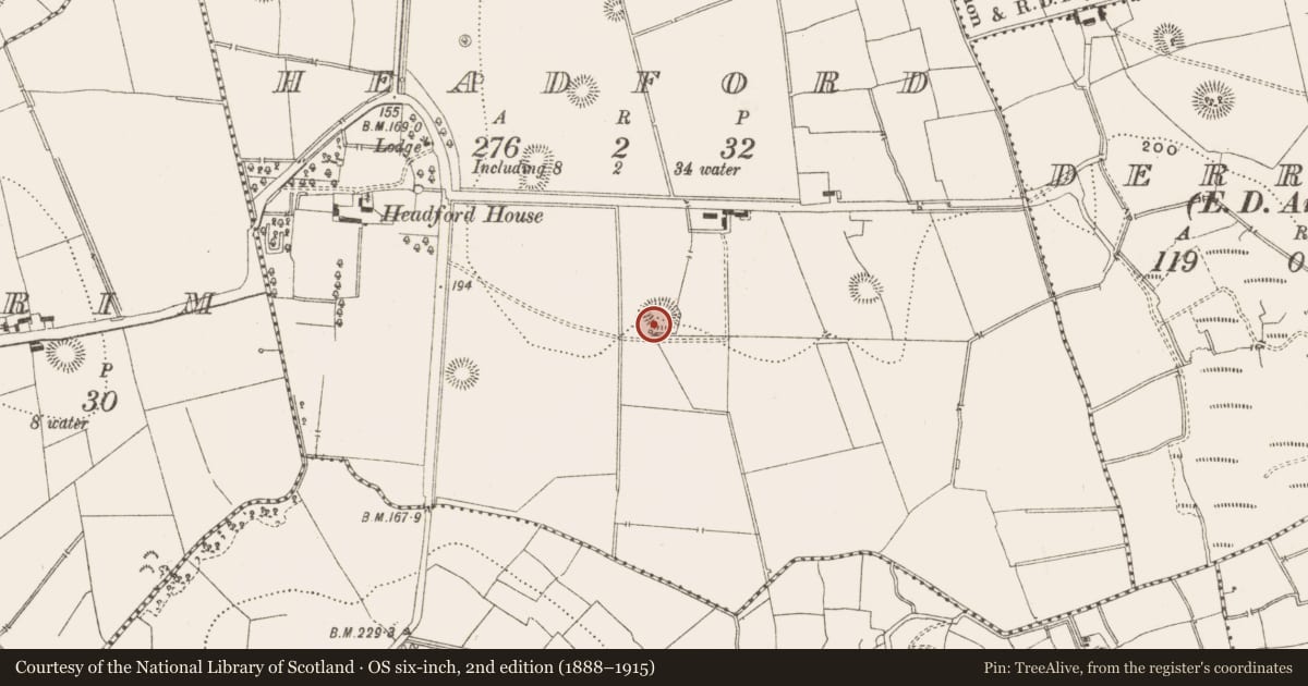 Ordnance Survey six-inch map, 2nd edition (1888–1915) covering the location of Ringfort - rath, Headford, County Leitrim, with a pin at the register's coordinates