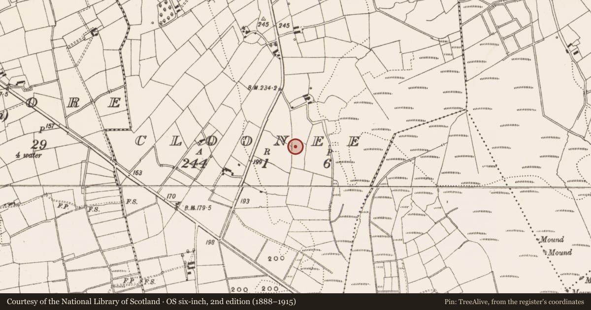 Ordnance Survey six-inch map, 2nd edition (1888–1915) covering the location of Cairn - unclassified, Cloonee, County Leitrim, with a pin at the register's coordinates