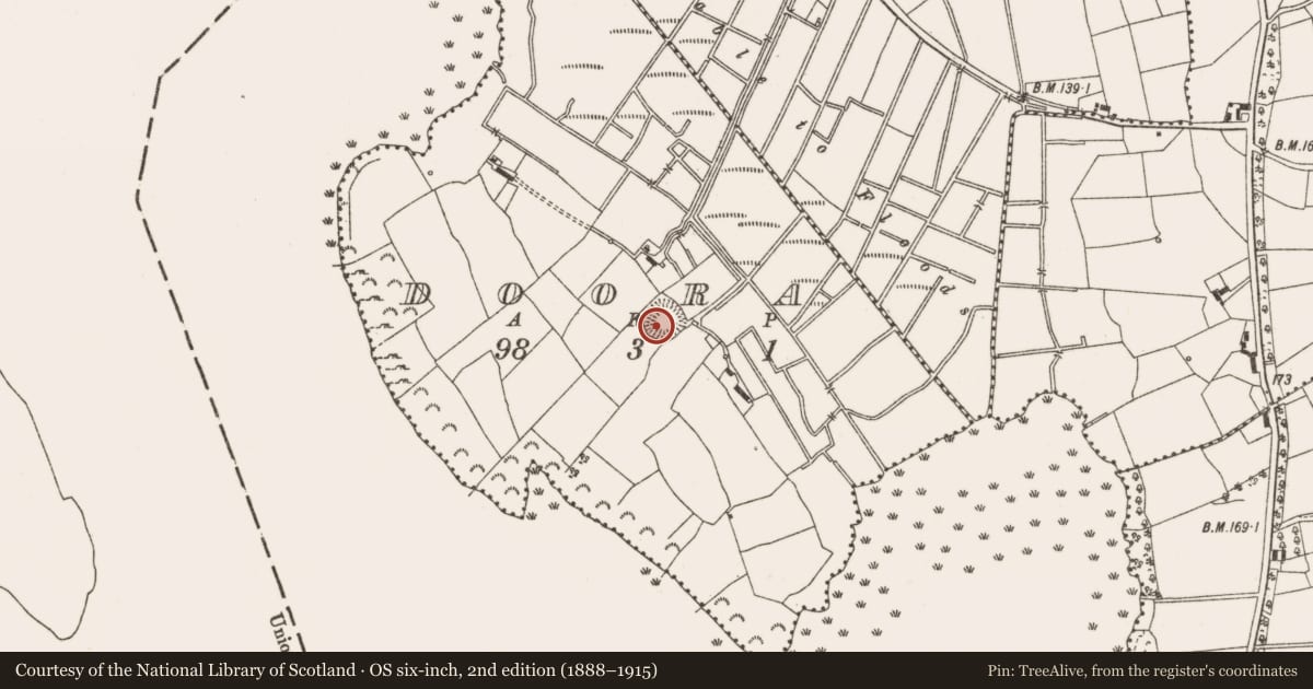 Ordnance Survey six-inch map, 2nd edition (1888–1915) covering the location of Ringfort - unclassified, Doora, County Leitrim, with a pin at the register's coordinates