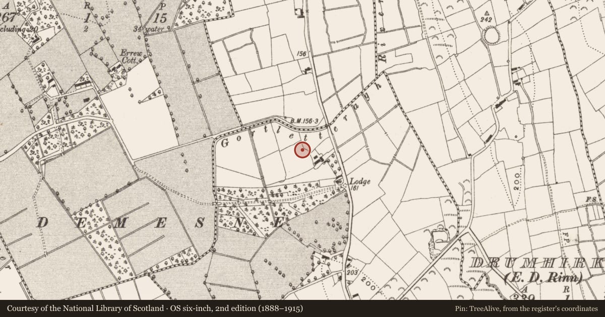 Ordnance Survey six-inch map, 2nd edition (1888–1915) covering the location of Ringfort - unclassified, Gortletteragh, County Leitrim, with a pin at the register's coordinates