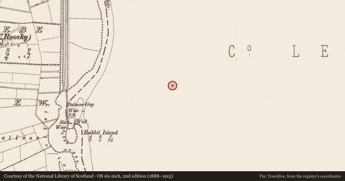 Ordnance Survey six-inch map, 2nd edition (1888–1915) covering the location of Ringfort - unclassified, Aghamore, County Leitrim, with a pin at the register's coordinates