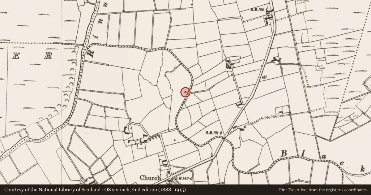 Ordnance Survey six-inch map, 2nd edition (1888–1915) covering the location of Bridge, Clooncumber, Tooman, County Leitrim, with a pin at the register's coordinates