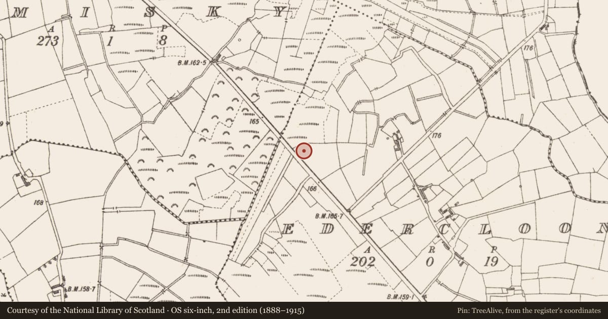 Ordnance Survey six-inch map, 2nd edition (1888–1915) covering the location of Structure - peatland, Edercloon, County Longford, with a pin at the register's coordinates