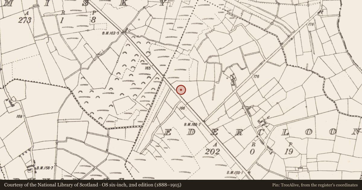 Ordnance Survey six-inch map, 2nd edition (1888–1915) covering the location of Structure - peatland, Edercloon, County Longford, with a pin at the register's coordinates