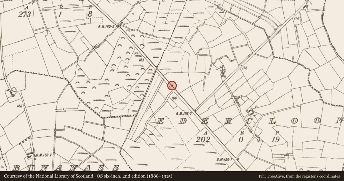 Ordnance Survey six-inch map, 2nd edition (1888–1915) covering the location of Platform - peatland, Edercloon, County Longford, with a pin at the register's coordinates