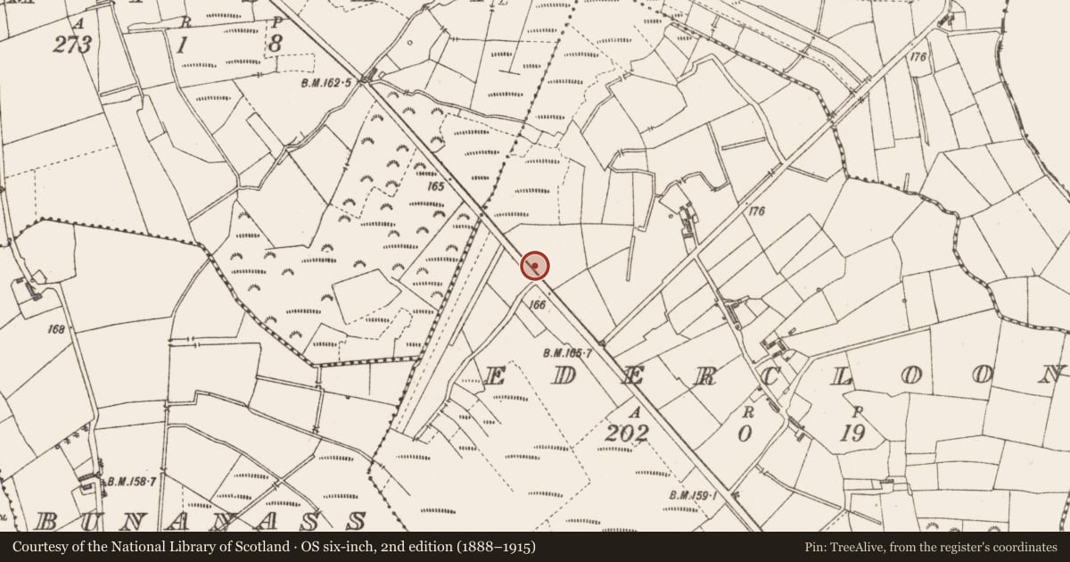 Ordnance Survey six-inch map, 2nd edition (1888–1915) covering the location of Structure - peatland, Edercloon, County Longford, with a pin at the register's coordinates