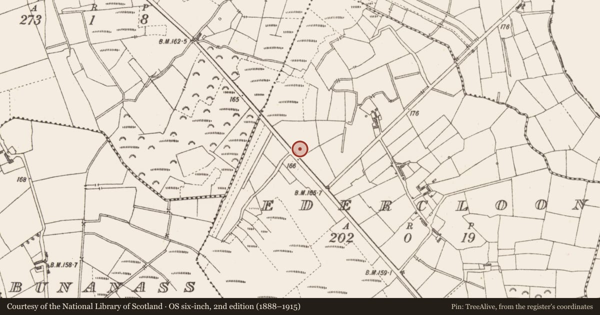 Ordnance Survey six-inch map, 2nd edition (1888–1915) covering the location of Platform - peatland, Edercloon, County Longford, with a pin at the register's coordinates