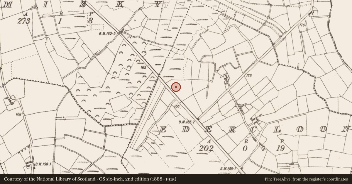 Ordnance Survey six-inch map, 2nd edition (1888–1915) covering the location of Structure - peatland, Edercloon, County Longford, with a pin at the register's coordinates