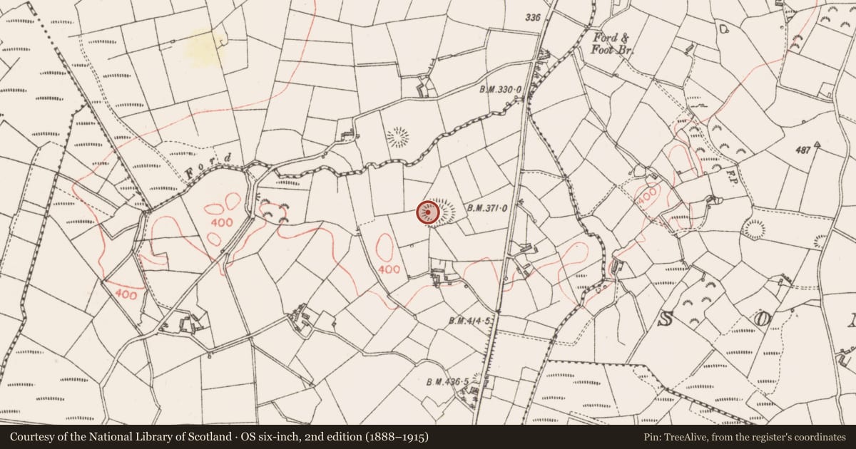 Ordnance Survey six-inch map, 2nd edition (1888–1915) covering the location of Ringfort - rath, Aghacordrinan, County Longford, with a pin at the register's coordinates