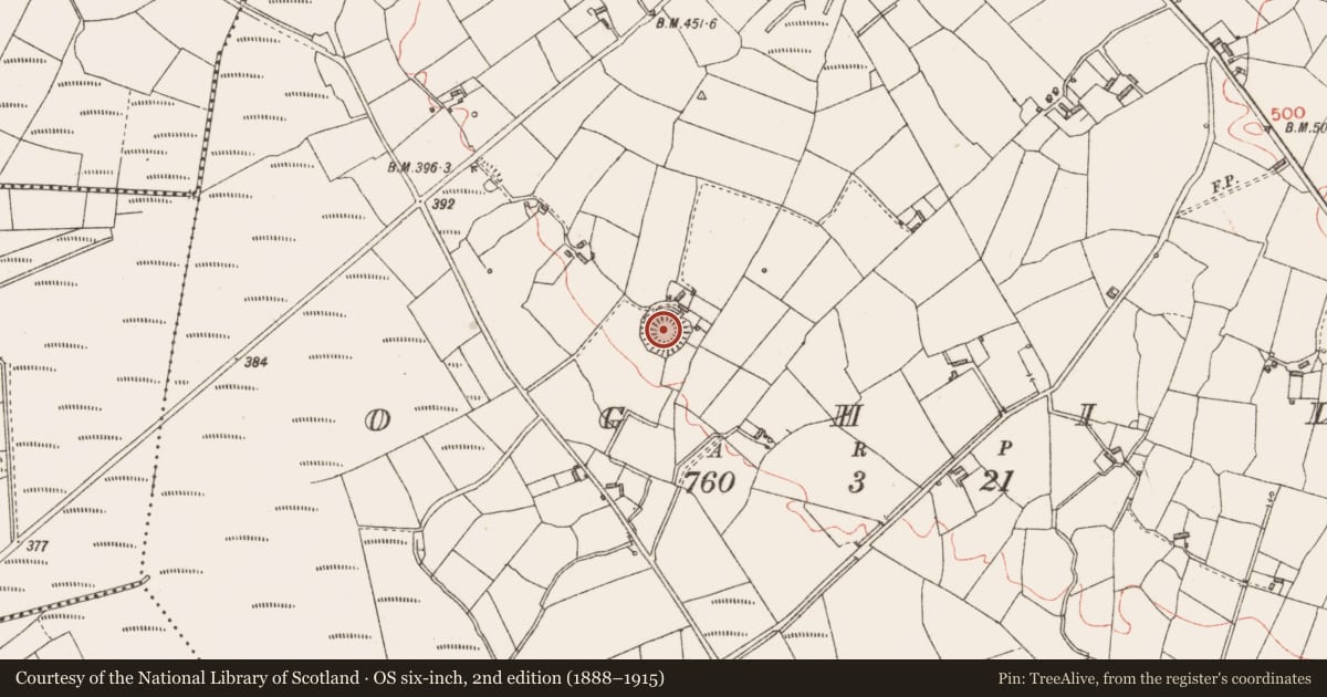 Ordnance Survey six-inch map, 2nd edition (1888–1915) covering the location of House - 17th century, Oghil, County Longford, with a pin at the register's coordinates