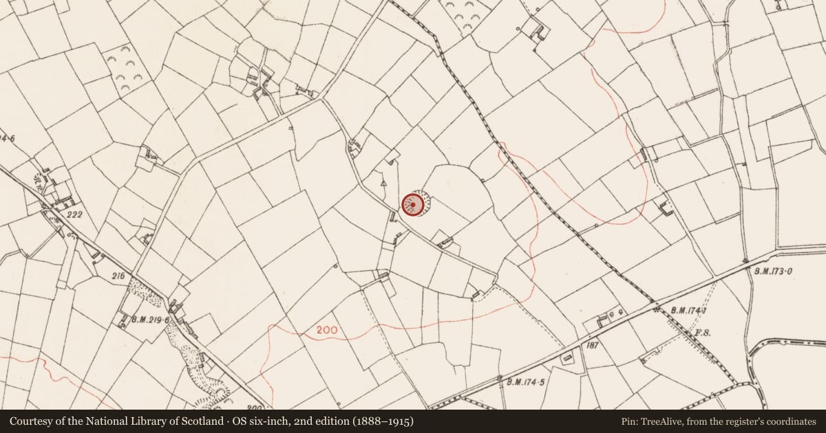 Ordnance Survey six-inch map, 2nd edition (1888–1915) covering the location of Ringfort - rath, Esker South, County Longford, with a pin at the register's coordinates