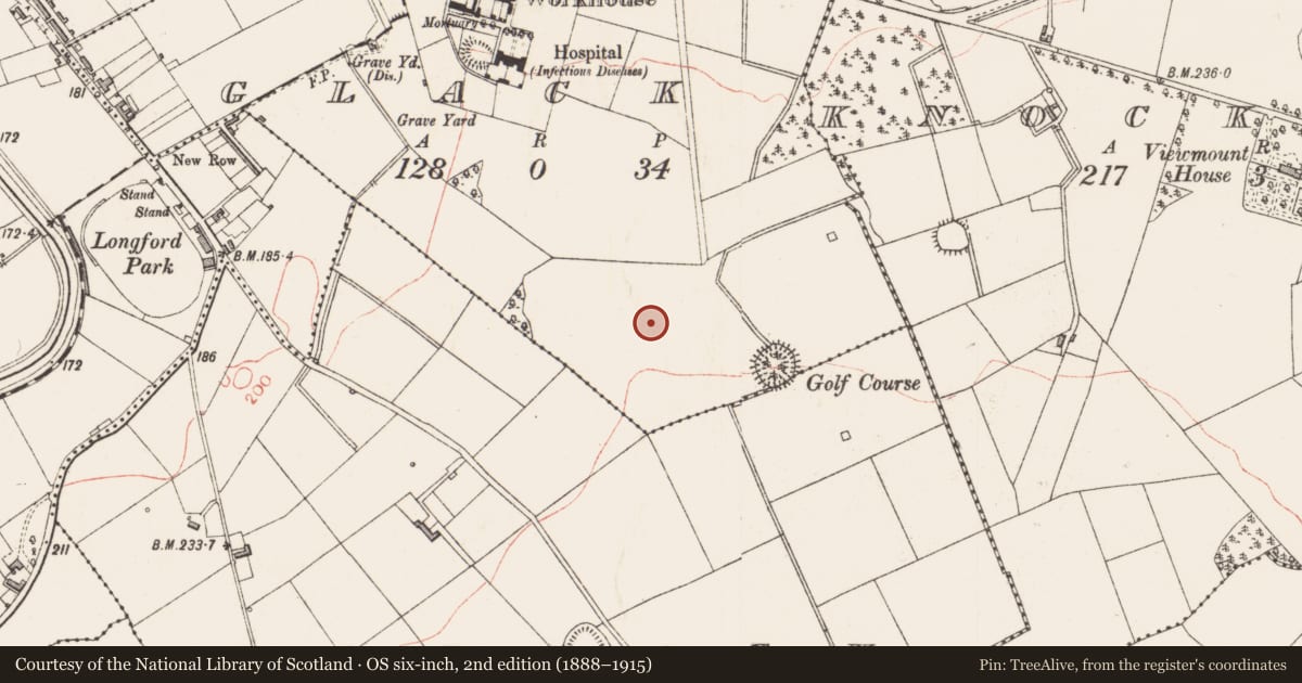 Ordnance Survey six-inch map, 2nd edition (1888–1915) covering the location of Barrow - unclassified, Glack, County Longford, with a pin at the register's coordinates