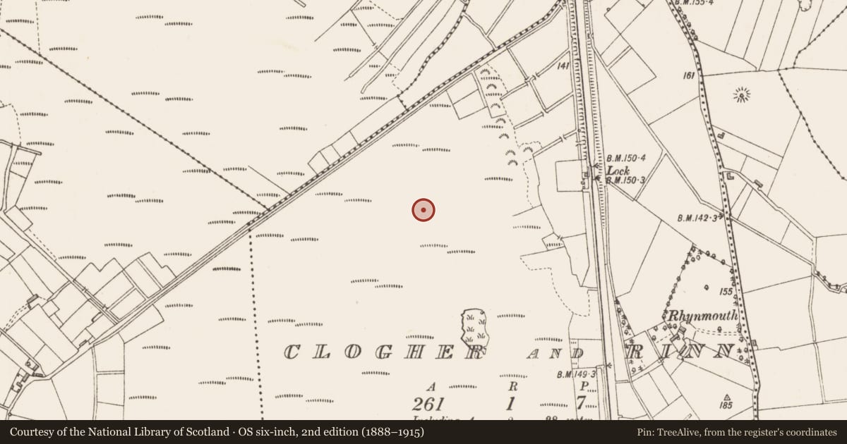 Ordnance Survey six-inch map, 2nd edition (1888–1915) covering the location of Road - class 3 togher, Clogher And Rinn, County Longford, with a pin at the register's coordinates