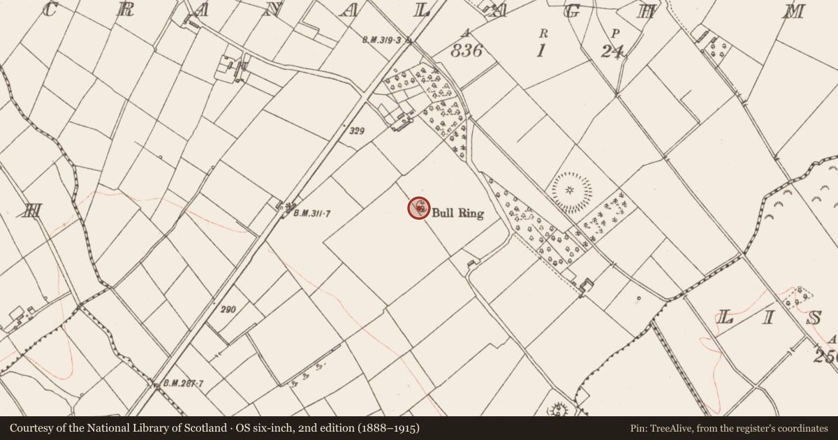 Ordnance Survey six-inch map, 2nd edition (1888–1915) covering the location of Ringfort - rath, Cranalagh More, County Longford, with a pin at the register's coordinates