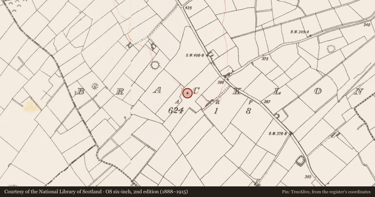 Ordnance Survey six-inch map, 2nd edition (1888–1915) covering the location of Ringfort - unclassified, Bracklon, County Longford, with a pin at the register's coordinates