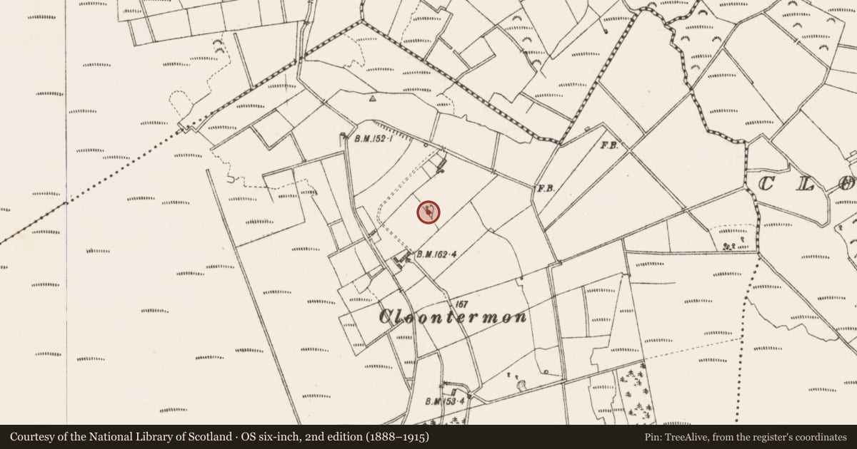 Ordnance Survey six-inch map, 2nd edition (1888–1915) covering the location of Ringfort - rath, Rappareehill, County Longford, with a pin at the register's coordinates