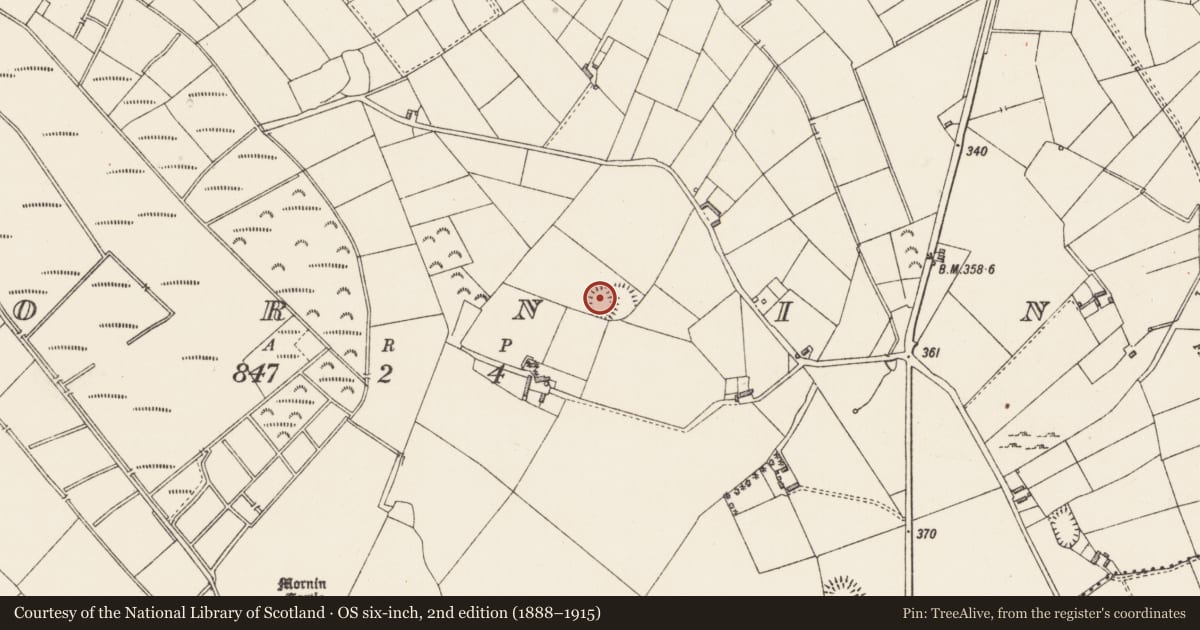 Ordnance Survey six-inch map, 2nd edition (1888–1915) covering the location of Ringfort - rath, Mornin, County Longford, with a pin at the register's coordinates