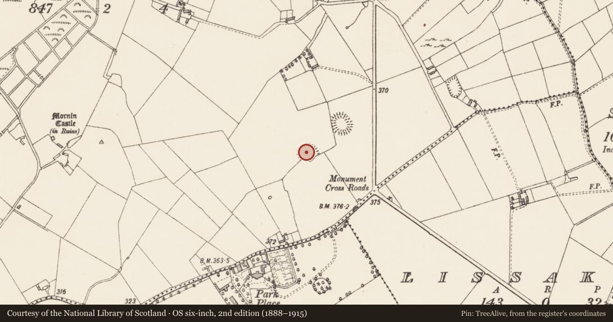 Ordnance Survey six-inch map, 2nd edition (1888–1915) covering the location of Ringfort - rath, Mornin, County Longford, with a pin at the register's coordinates