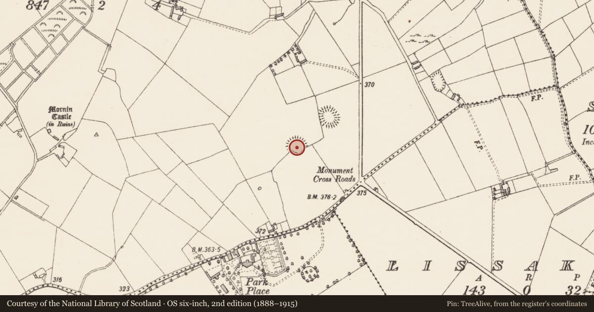 Ordnance Survey six-inch map, 2nd edition (1888–1915) covering the location of House - indeterminate date, Mornin, County Longford, with a pin at the register's coordinates