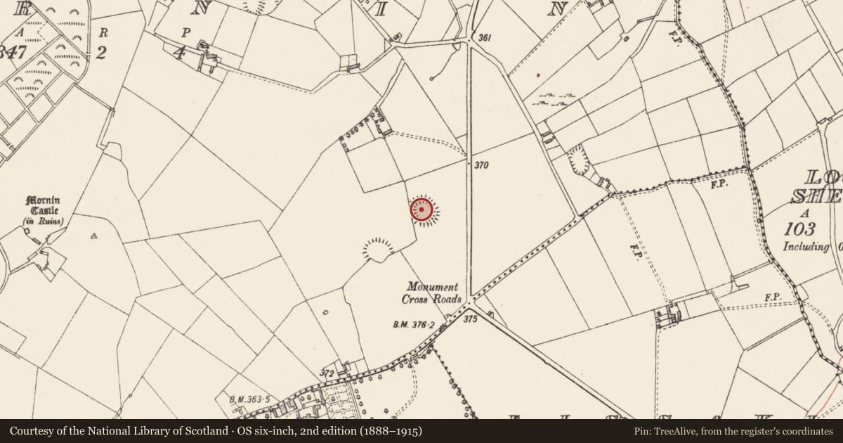 Ordnance Survey six-inch map, 2nd edition (1888–1915) covering the location of Ringfort - rath, Mornin, County Longford, with a pin at the register's coordinates