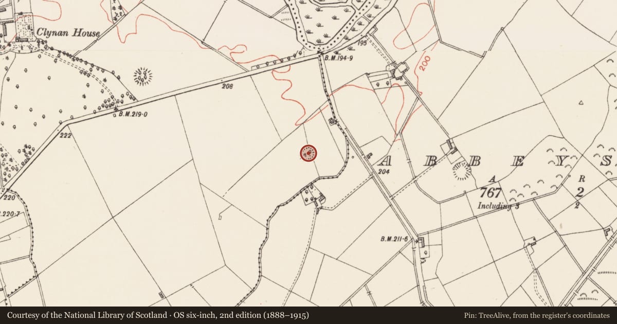 Ordnance Survey six-inch map, 2nd edition (1888–1915) covering the location of Ringfort - rath, Clynan, County Longford, with a pin at the register's coordinates