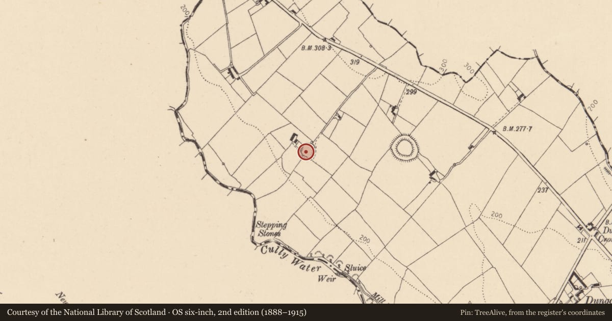 Ordnance Survey six-inch map, 2nd edition (1888–1915) covering the location of Ringfort - rath, Dungooly, County Louth, with a pin at the register's coordinates