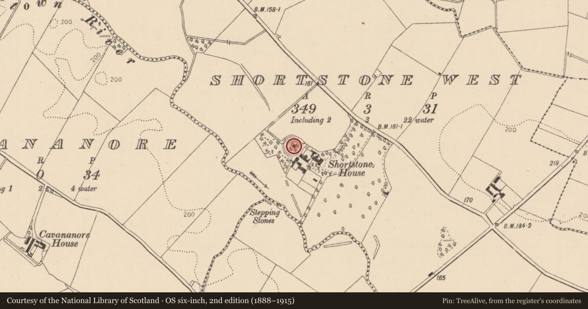 Ordnance Survey six-inch map, 2nd edition (1888–1915) covering the location of Ringfort - rath, Shortstone West, County Louth, with a pin at the register's coordinates