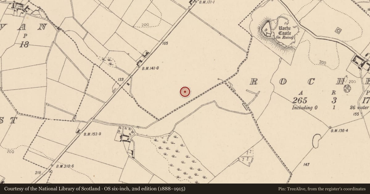 Ordnance Survey six-inch map, 2nd edition (1888–1915) covering the location of Ringfort - rath, Edenakill, County Louth, with a pin at the register's coordinates