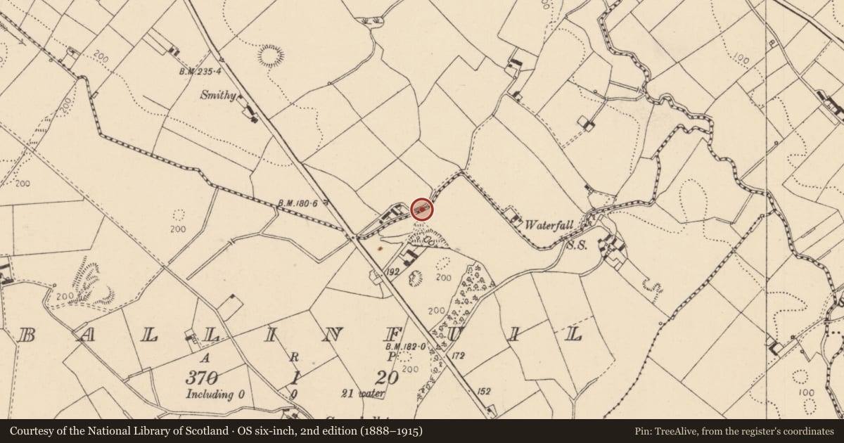 Ordnance Survey six-inch map, 2nd edition (1888–1915) covering the location of Souterrain, Drumbilla, County Louth, with a pin at the register's coordinates