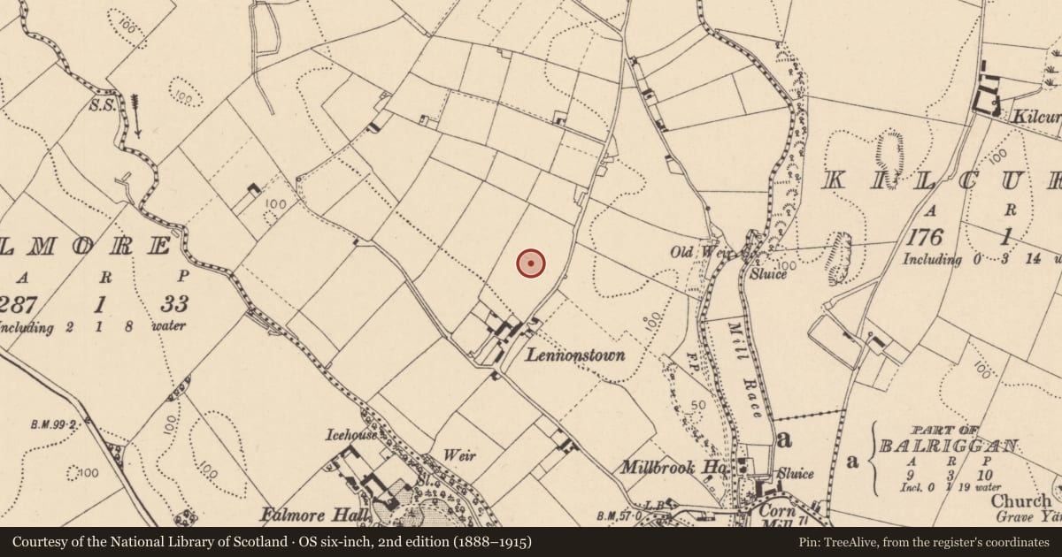 Ordnance Survey six-inch map, 2nd edition (1888–1915) covering the location of Enclosure, Lurgankeel, County Louth, with a pin at the register's coordinates