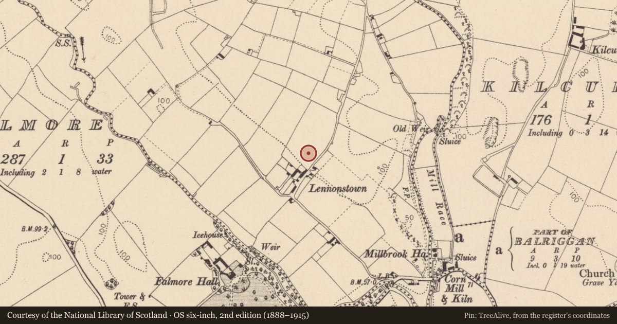 Ordnance Survey six-inch map, 2nd edition (1888–1915) covering the location of Enclosure, Lurgankeel, County Louth, with a pin at the register's coordinates