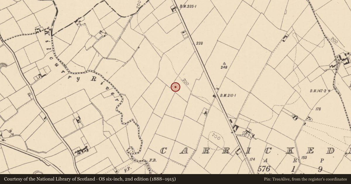 Ordnance Survey six-inch map, 2nd edition (1888–1915) covering the location of Cairn - unclassified, Carrickedmond, County Louth, with a pin at the register's coordinates
