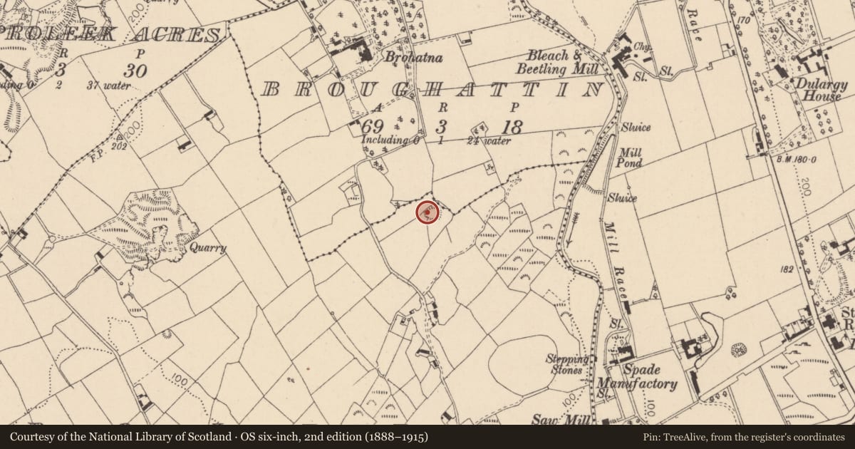Ordnance Survey six-inch map, 2nd edition (1888–1915) covering the location of Souterrain, Proleek, County Louth, with a pin at the register's coordinates