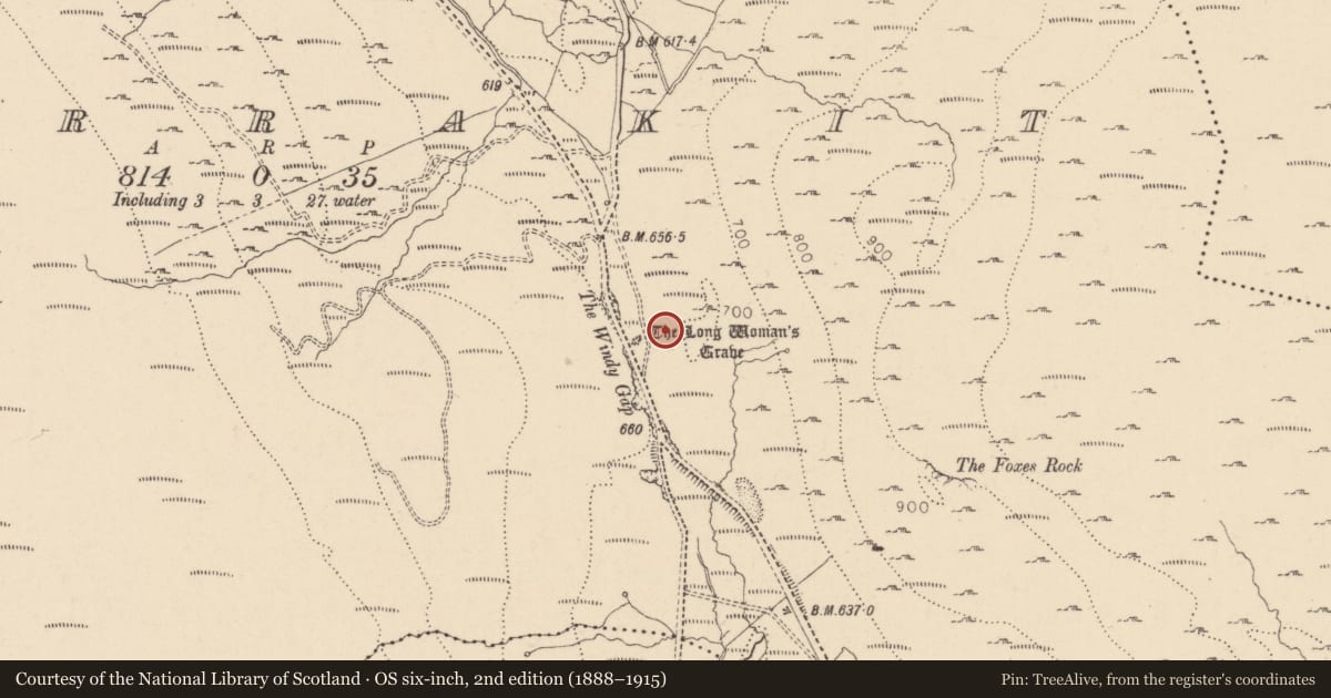 Ordnance Survey six-inch map, 2nd edition (1888–1915) covering the location of Megalithic tomb - unclassified, Corrakit, County Louth, with a pin at the register's coordinates