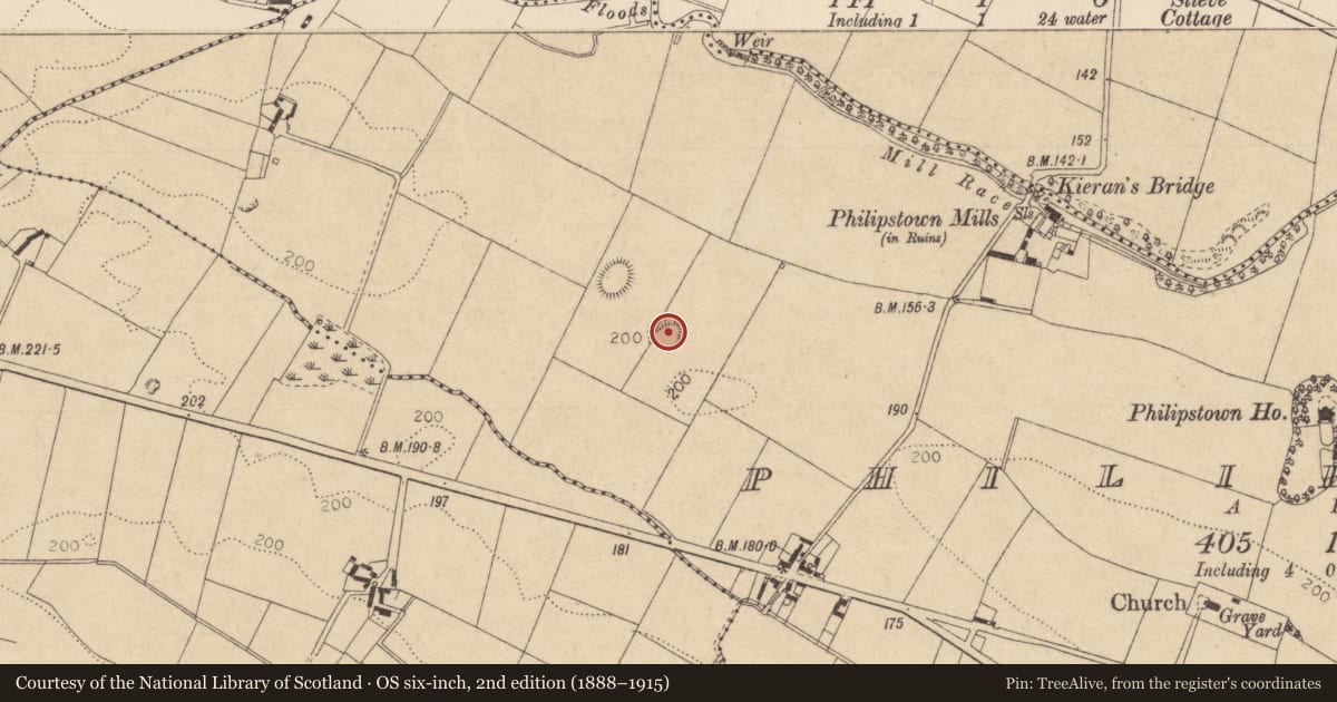 Ordnance Survey six-inch map, 2nd edition (1888–1915) covering the location of Ringfort - rath, Philipstown, County Louth, with a pin at the register's coordinates