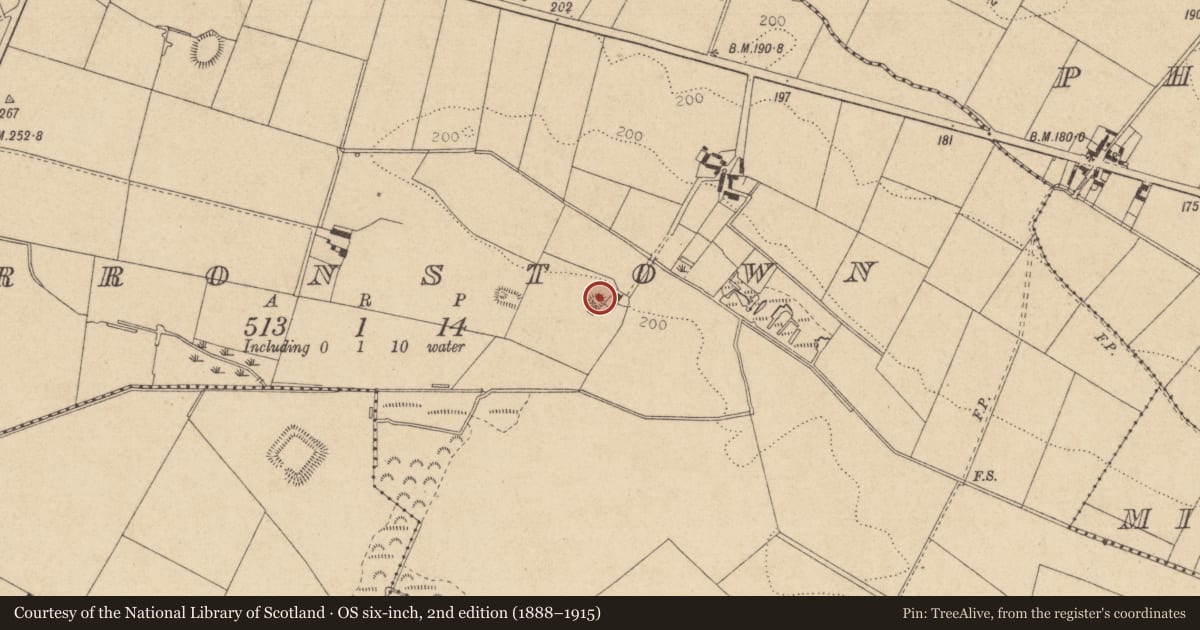 Ordnance Survey six-inch map, 2nd edition (1888–1915) covering the location of Castle - motte, Barronstown, County Louth, with a pin at the register's coordinates