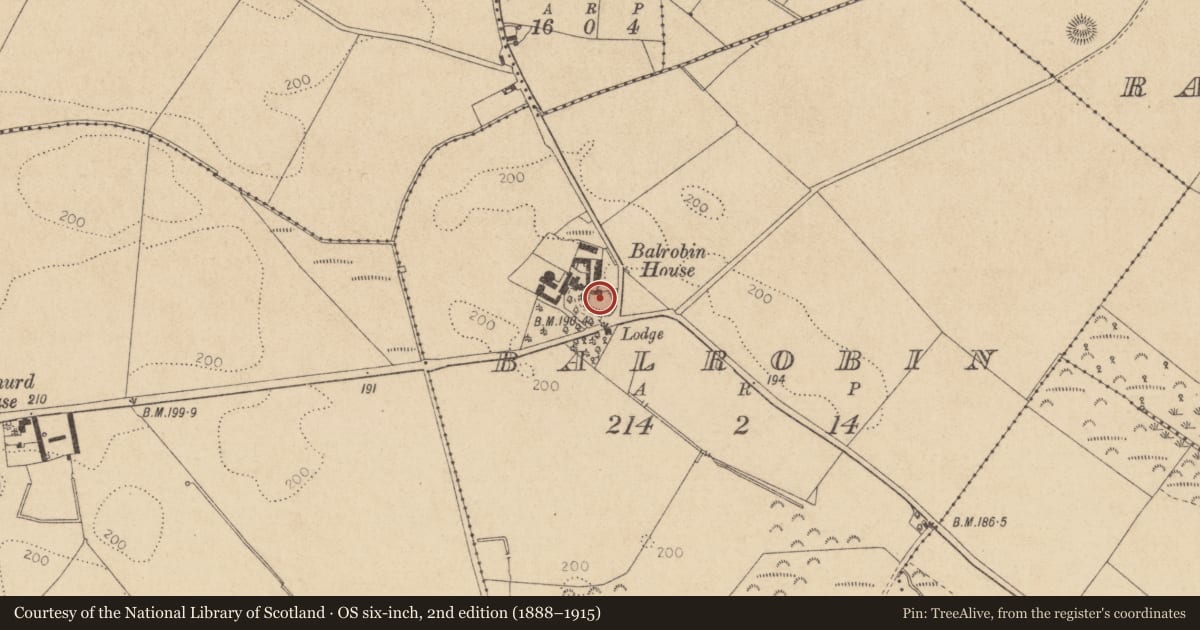 Ordnance Survey six-inch map, 2nd edition (1888–1915) covering the location of Earthwork, Balrobin, County Louth, with a pin at the register's coordinates