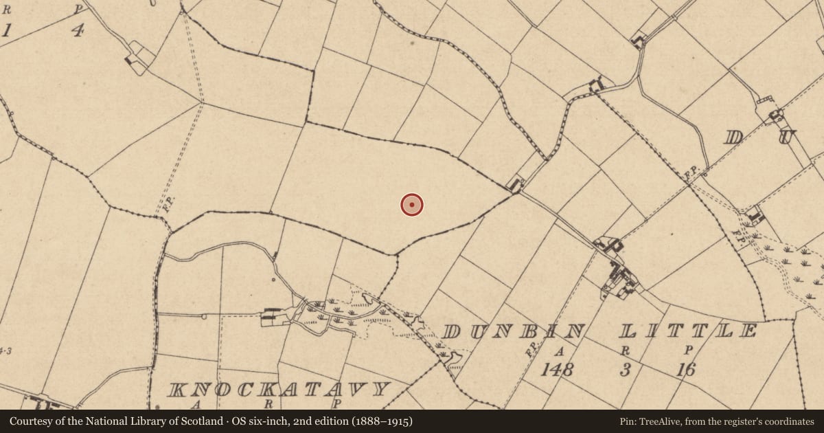 Ordnance Survey six-inch map, 2nd edition (1888–1915) covering the location of Enclosure, Mullabohy, County Louth, with a pin at the register's coordinates